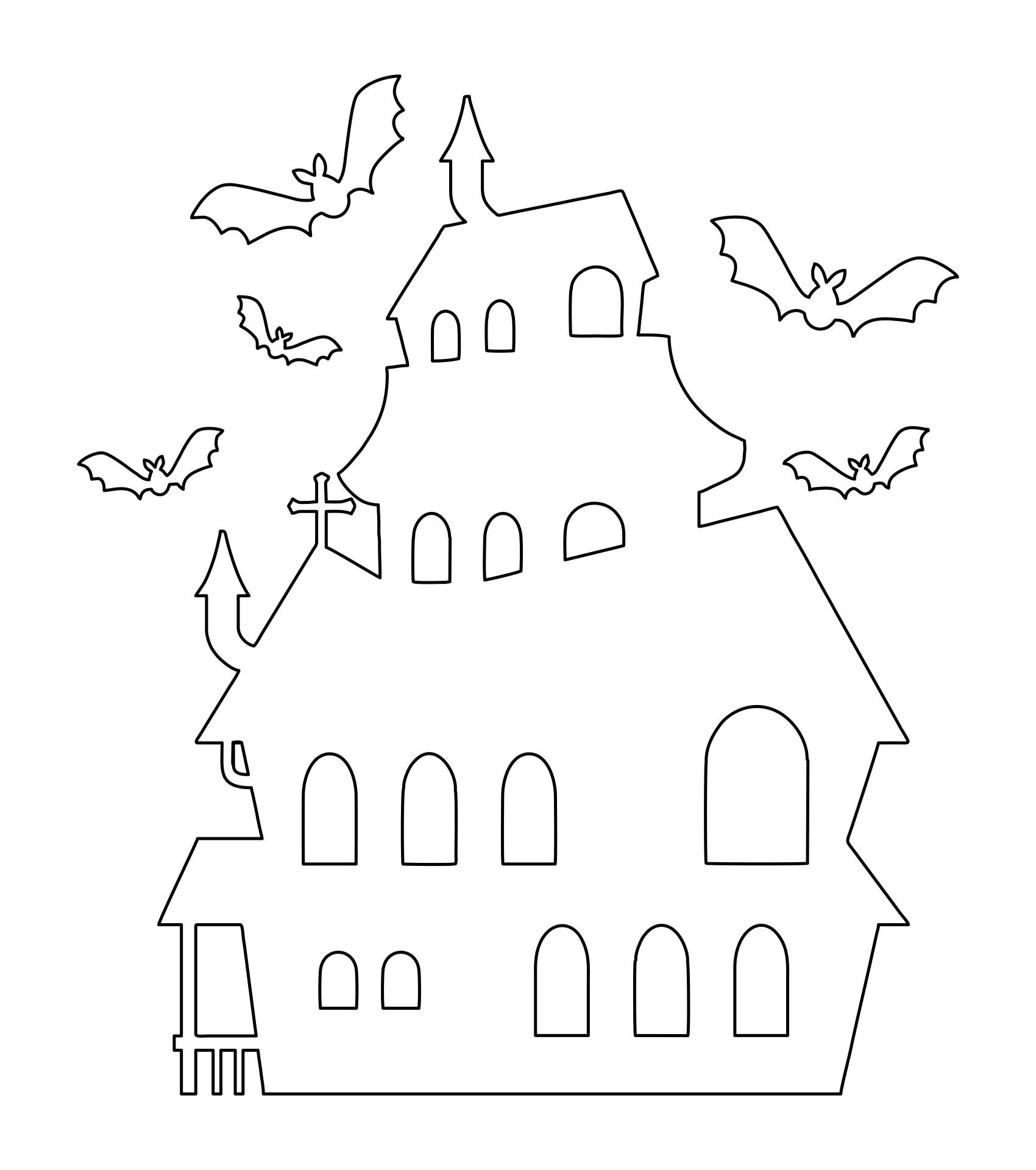 10 Best Haunted House Pattern Printable Printablee Printable 