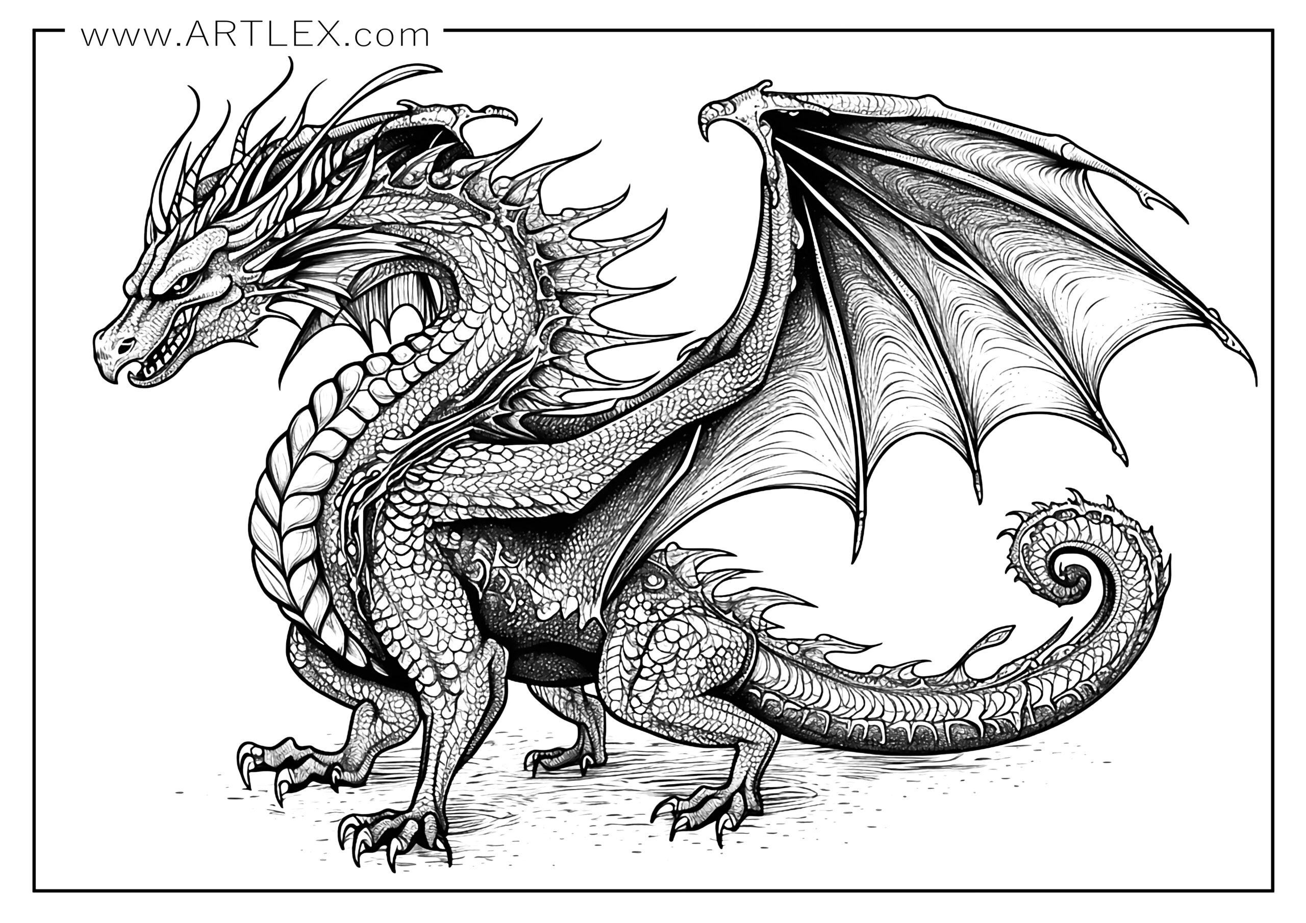 10 Free Dragon Coloring Pages Free Printable Artlex