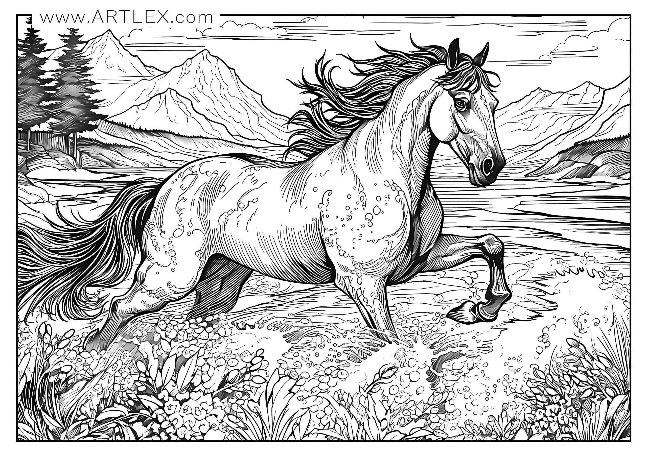12 Best Horses Coloring Pages Free Printable Artlex