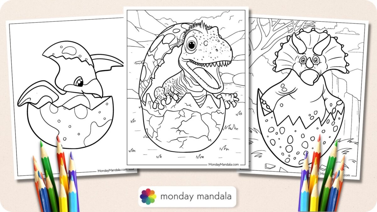20 Dinosaur Egg Coloring Pages Free PDF Printables 