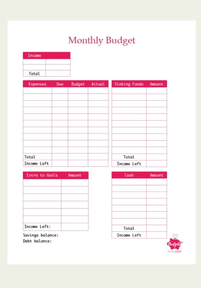 20 Free Printable Budget Templates Savvy Budget Boss