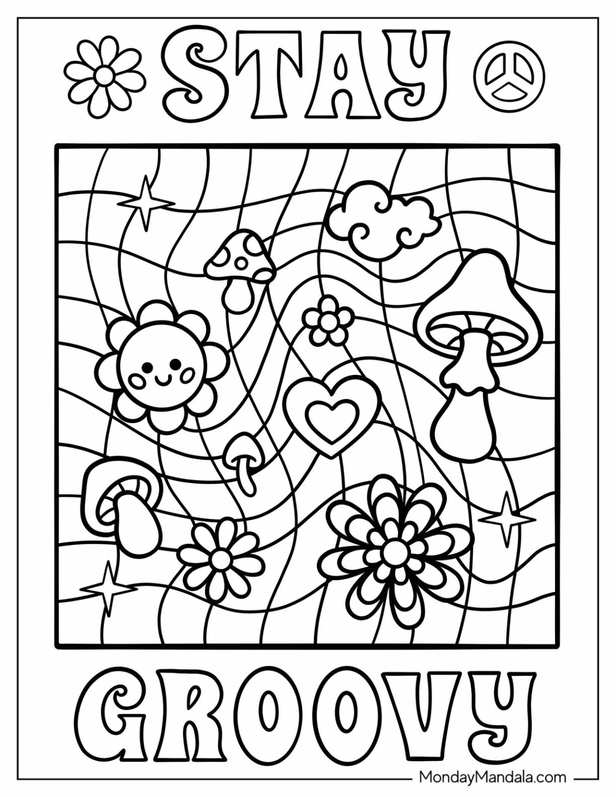 20 Hippie Coloring Pages Free PDF Printables Coloring Pages Cool