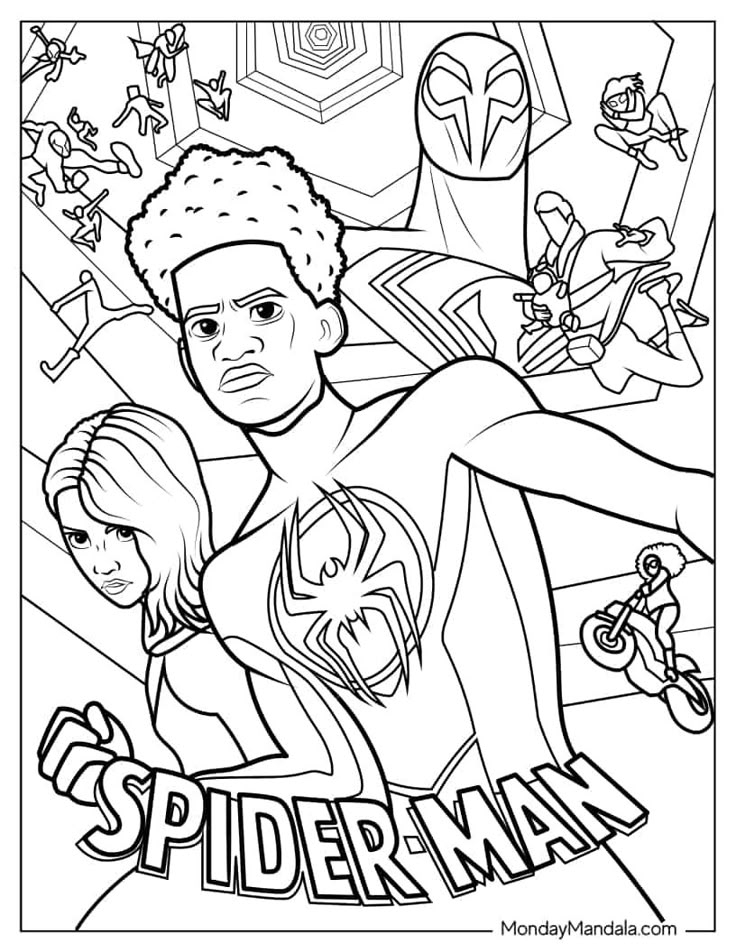 20 Miles Morales Coloring Pages Free PDF Printables Spiderman 
