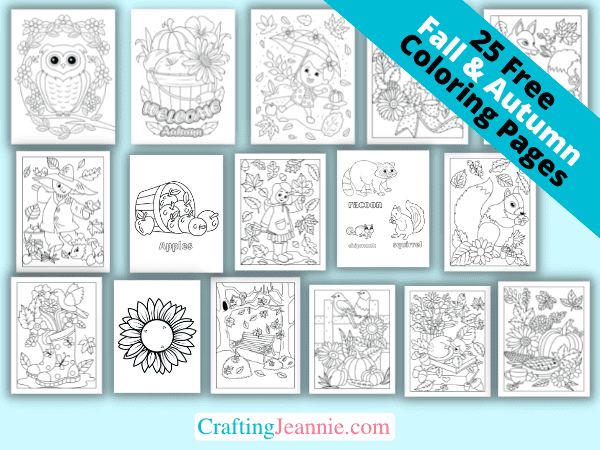 25 Fall Autumn Coloring Pages FREE Printable 
