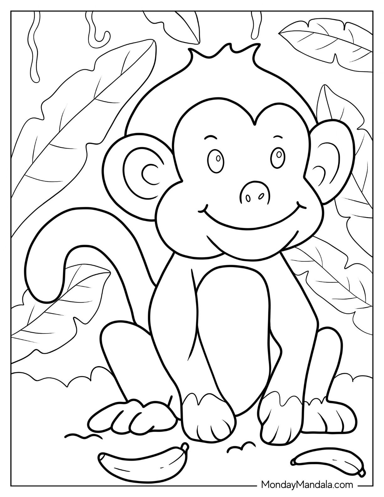 26 Monkey Coloring Pages Free PDF Printables 
