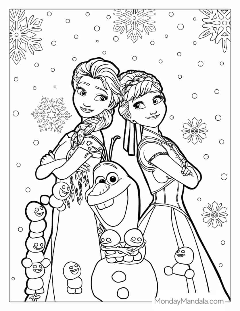 30 Frozen Coloring Pages Free PDF Printables 