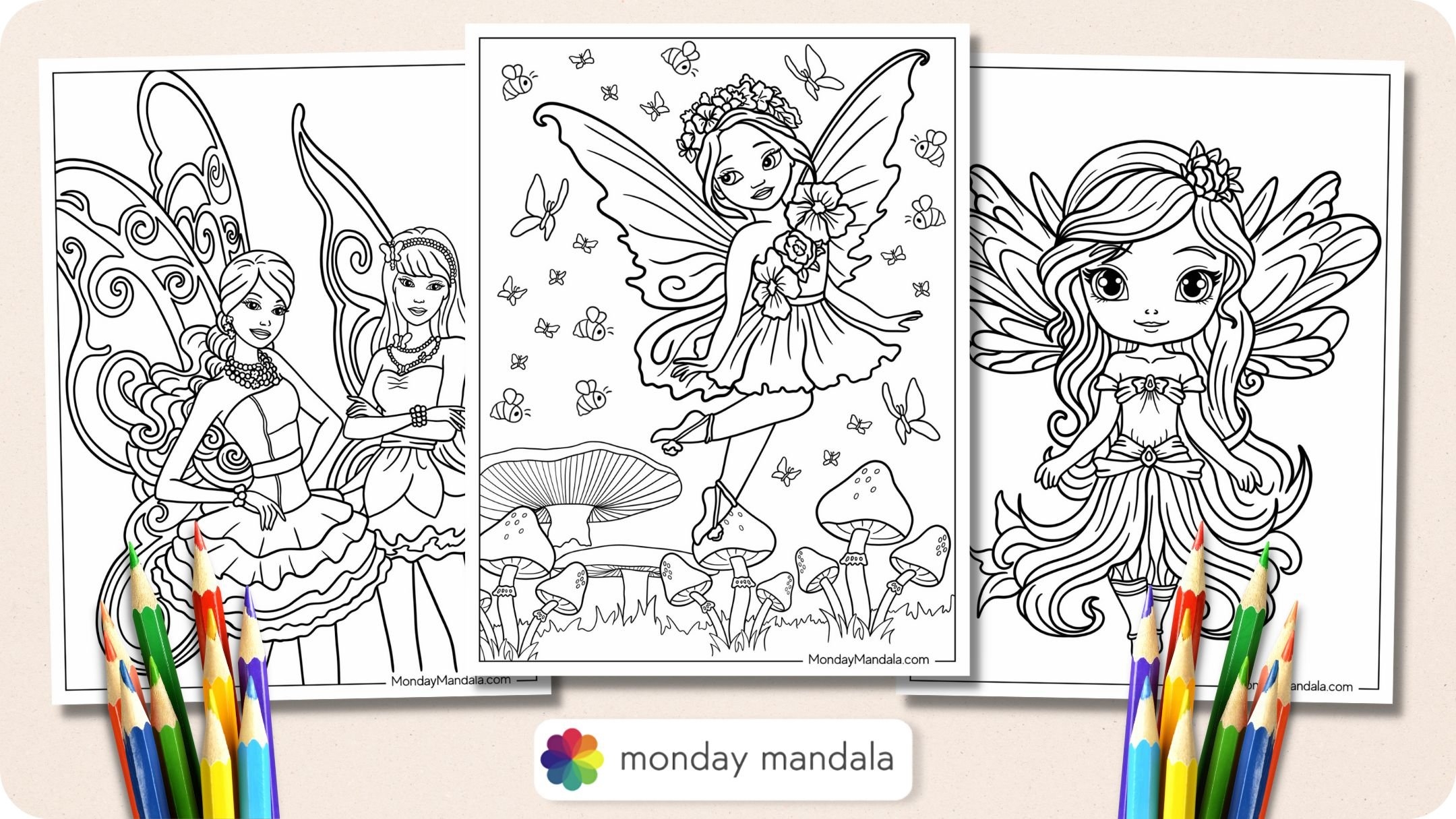 34 Fairy Coloring Pages Free PDF Printables