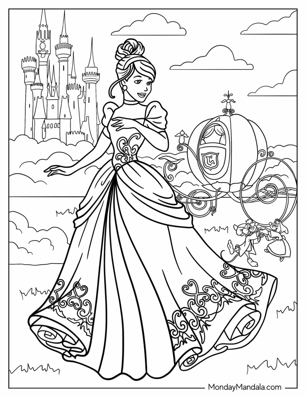 34 Princess Coloring Pages Free PDF Printables 43 OFF