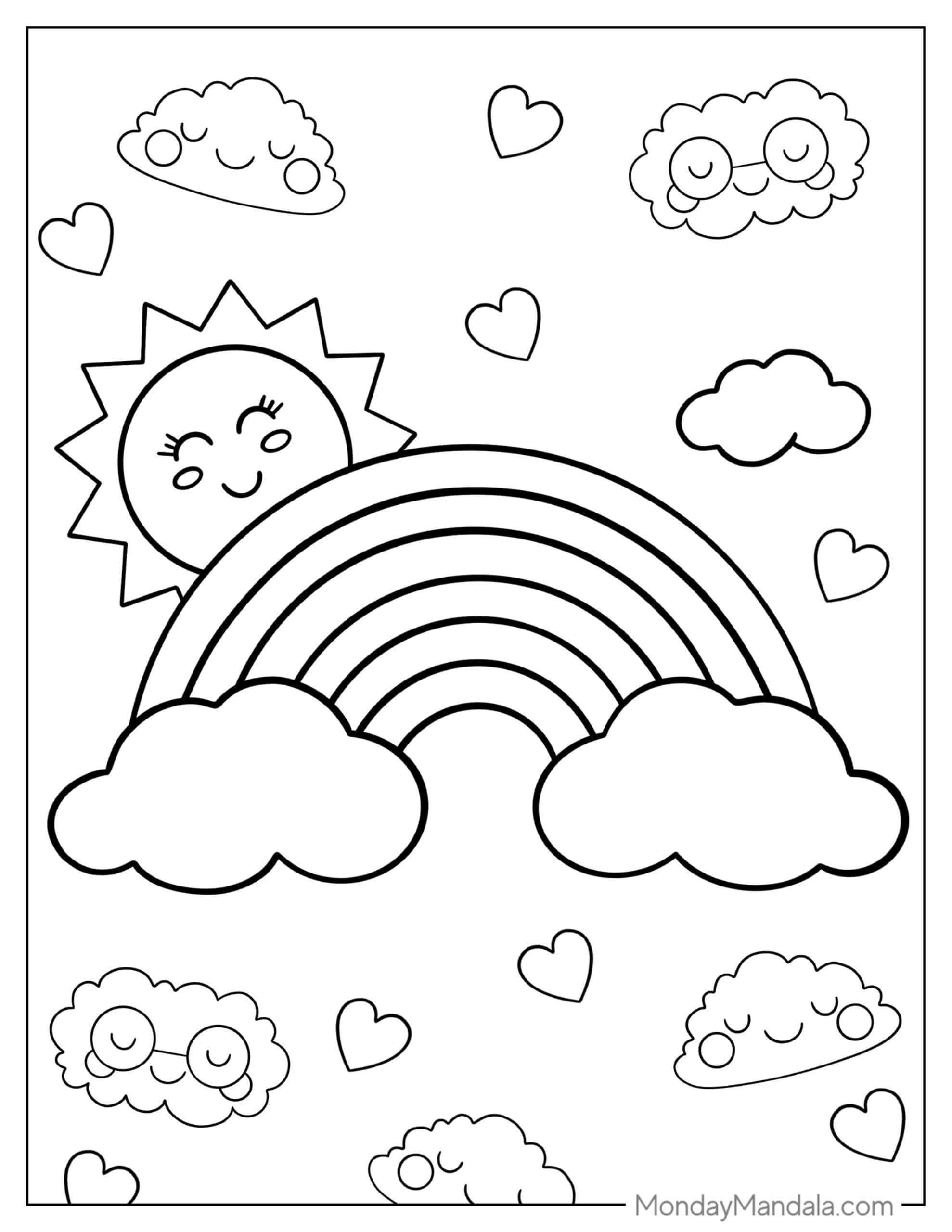 36 Rainbow Coloring Pages Free PDF Printables Star Coloring Pages