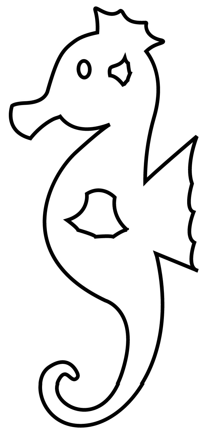 40 Seahorse Shape Templates Crafts Colouring Pages Free Free 