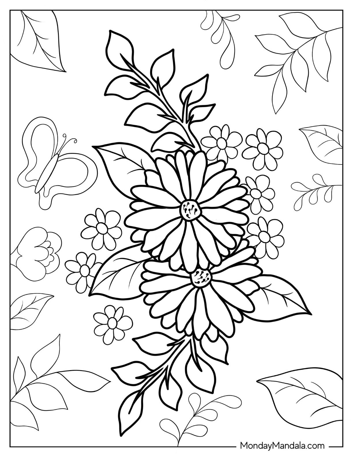 53 Flower Coloring Pages Free PDF Printables 