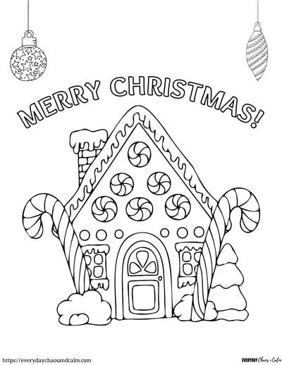 7 Free Gingerbread House Coloring Pages Printable PDF 