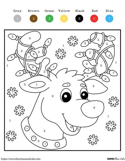 8 Free Printable Christmas Color By Number Pages For Kids Preschool 