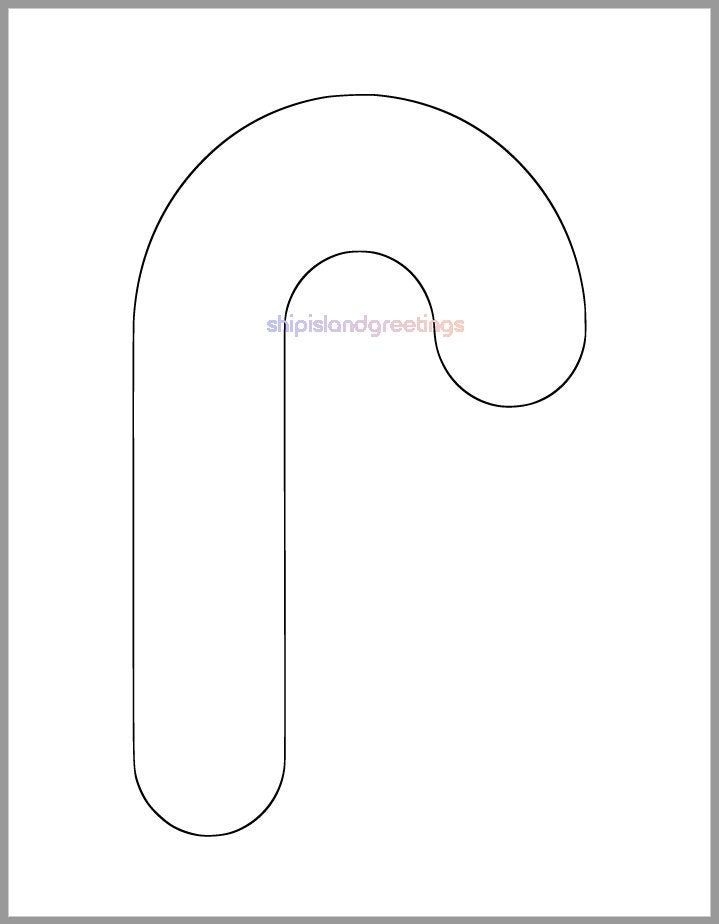 9 Inch Candy Cane Template printable Template holiday Templates candy 