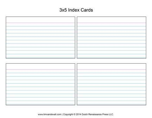96 Customize Our Free 3X5 Index Card Template Printable In Word By 3X5 