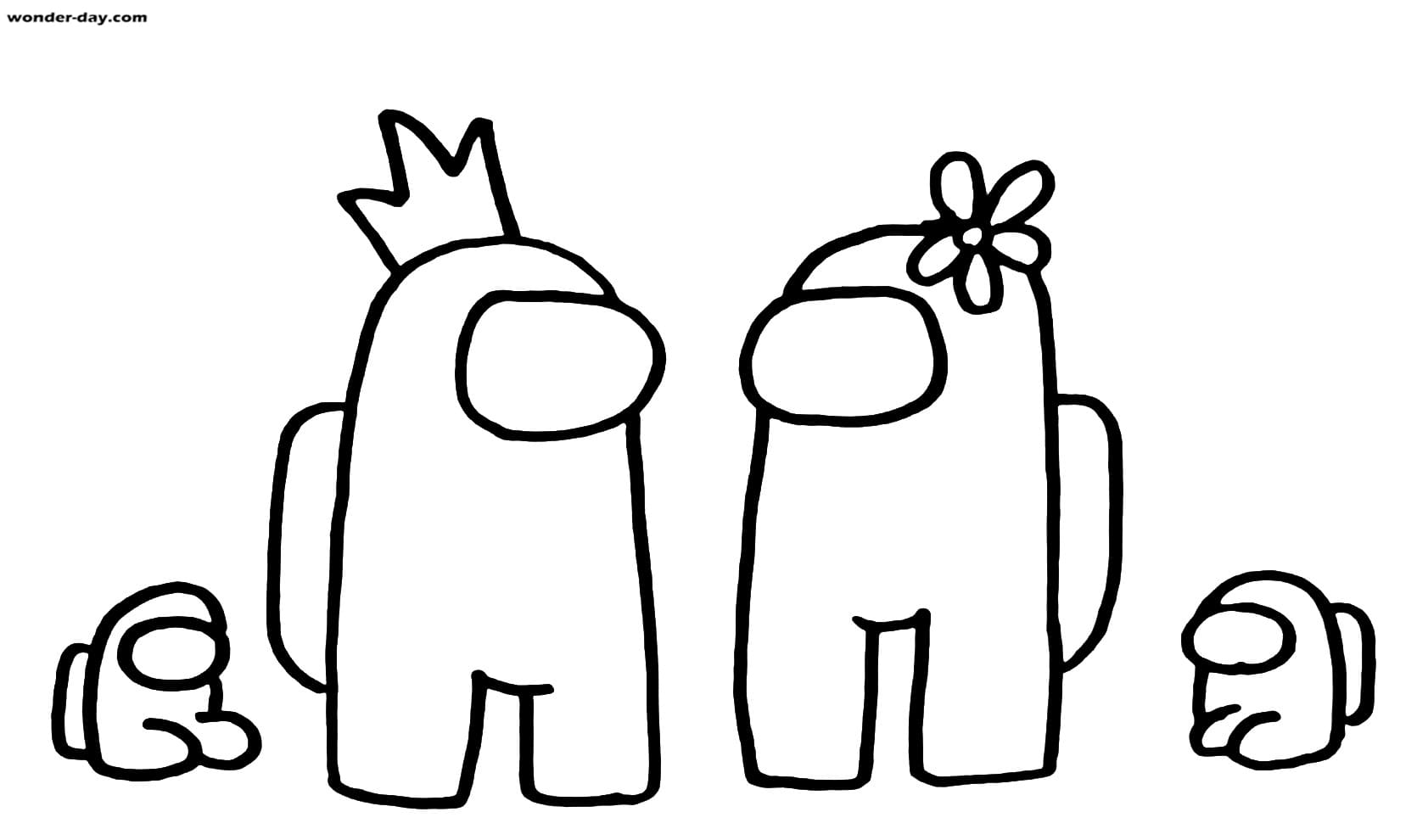 Among Us Coloring Pages With Hats Coloring Pages