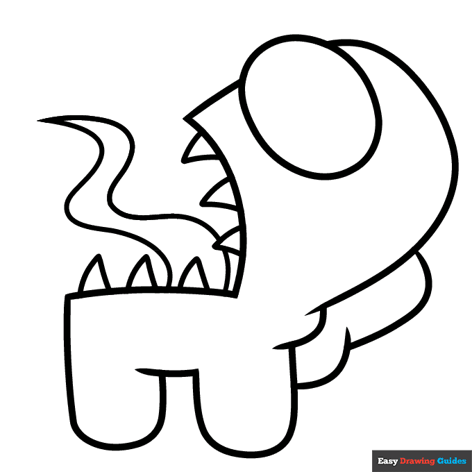 Among Us Imposter Coloring Page Easy Drawing Guides