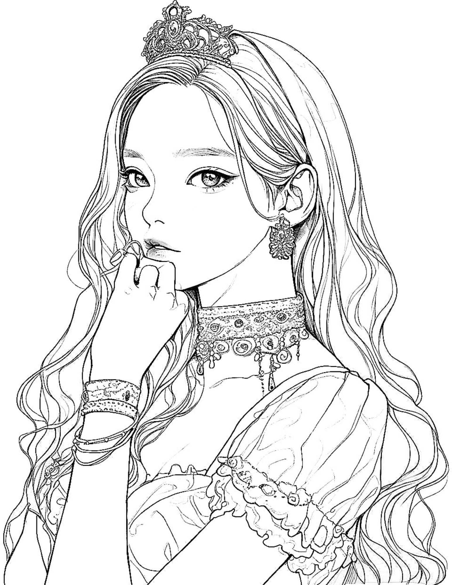 Anime Princess Coloring Page Free Printable Coloring Pages The Best 