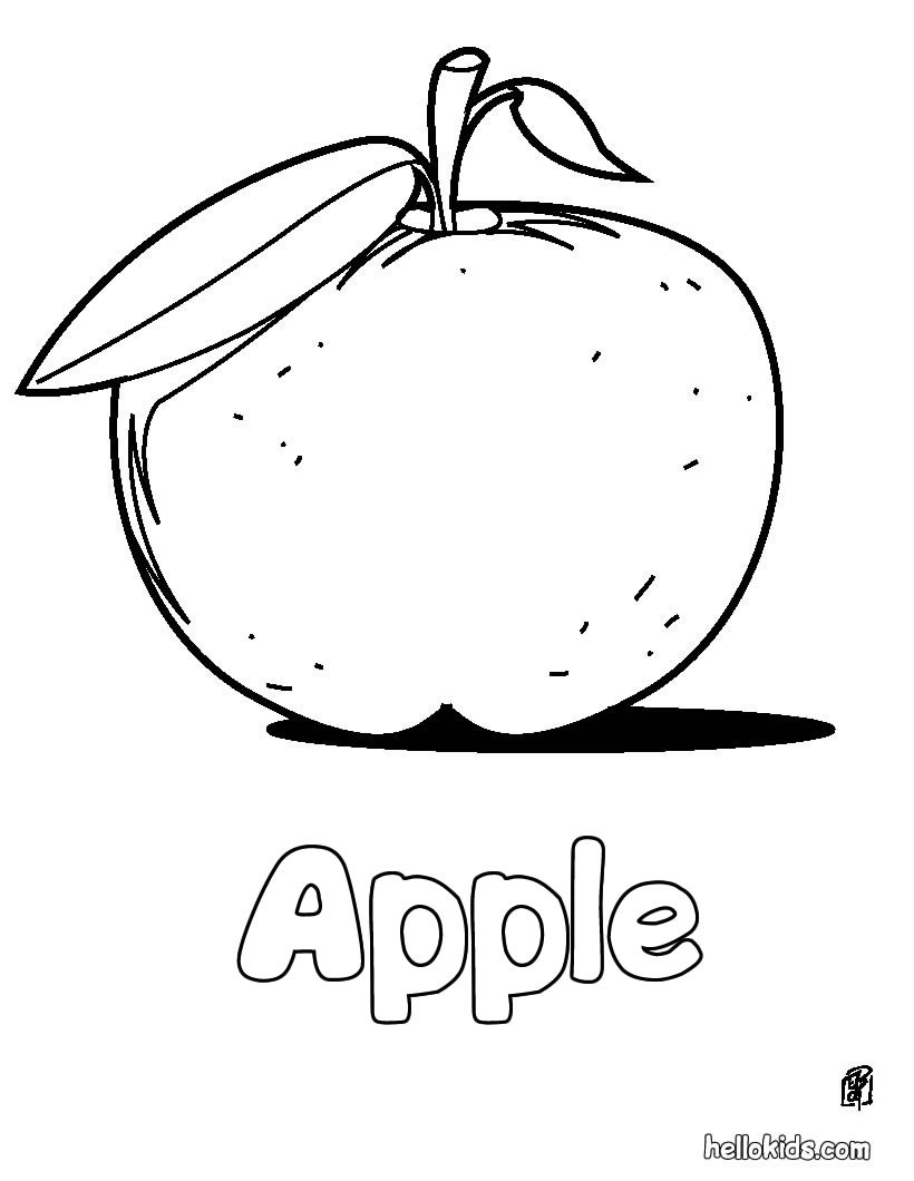 Apple Coloring Pages Hellokids