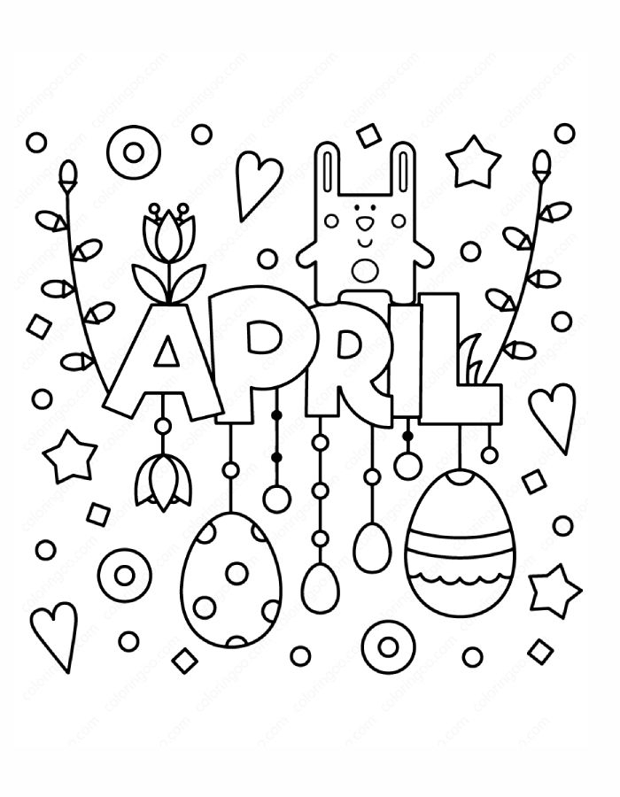 April Coloring Pages Free Printable PDF 
