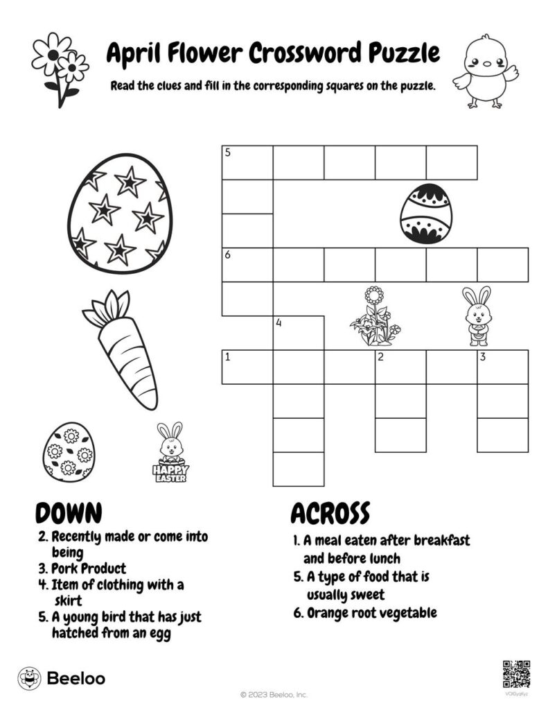 April Crossword Puzzle Printable Free Crossword Puzzles Printable