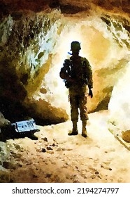 Art Color Soldier Cave Stock Illustration 2194274797 Shutterstock
