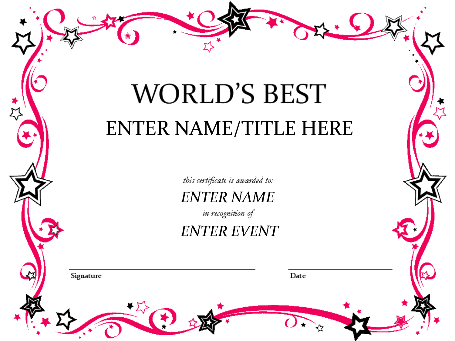Award Certificate Template Shannon Early Free Free Printable 