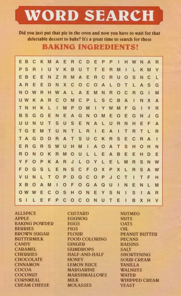 Baking Word Search Puzzle Game Kitchen And Cooking Tips Baking 