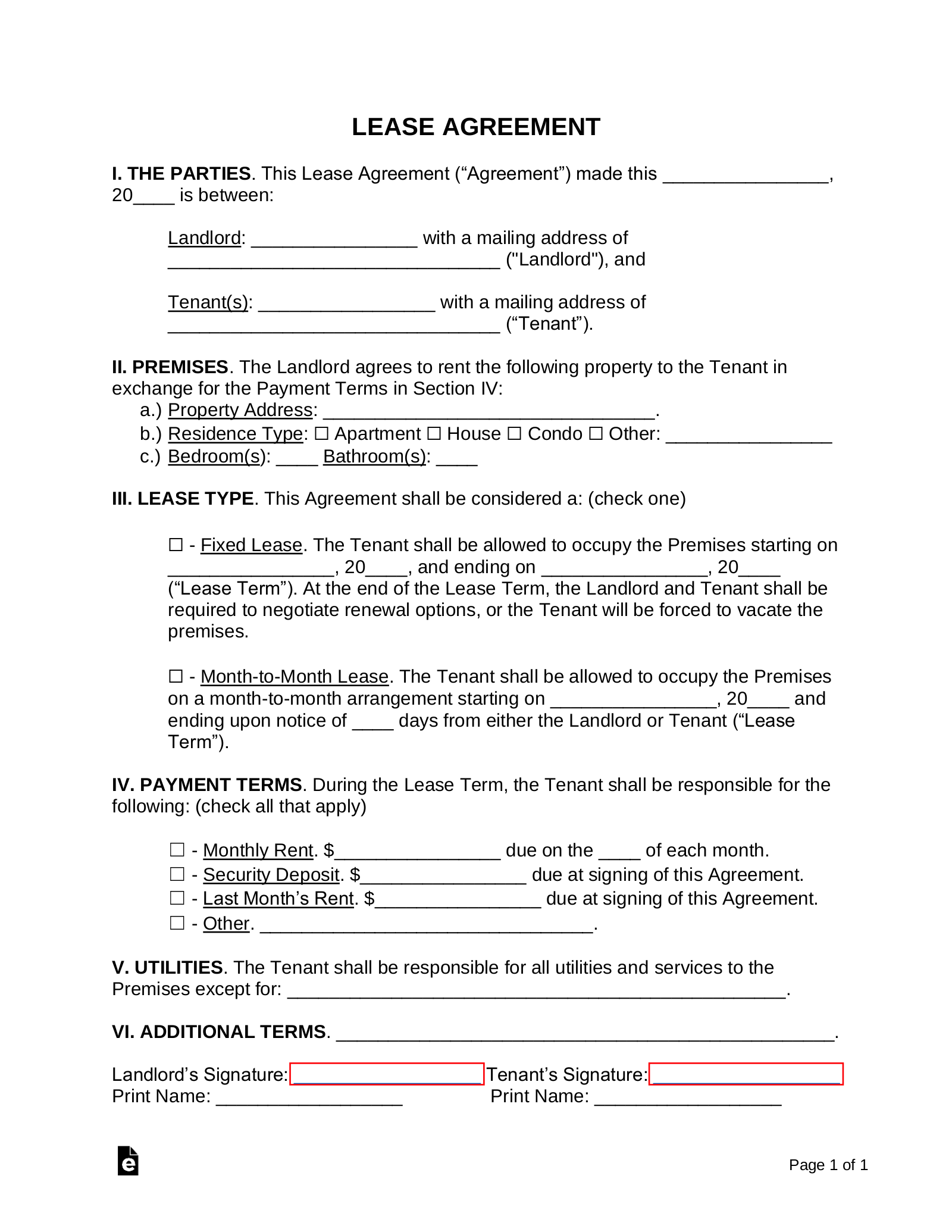 Basic Rental Agreement Form Printable Printable Forms Free Online