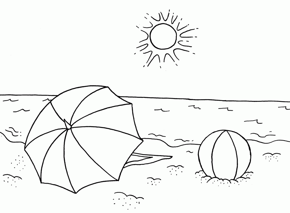 Beach Coloring Pages Beach Scenes Activities