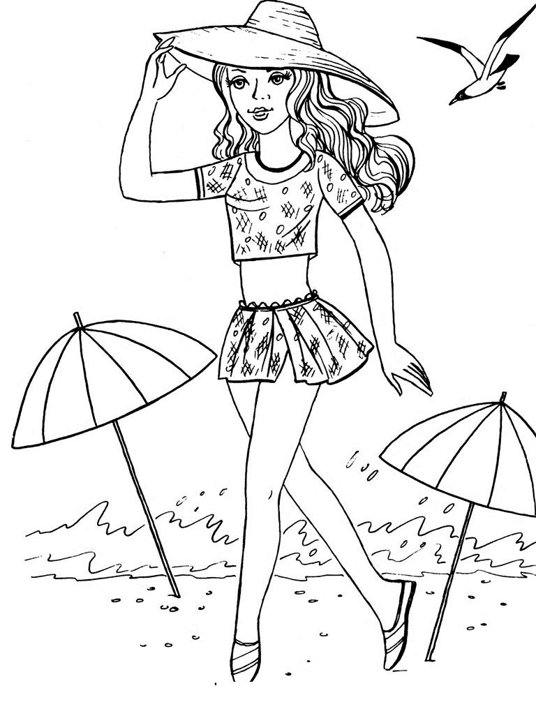 Beach Coloring Pages Beach Scenes Activities
