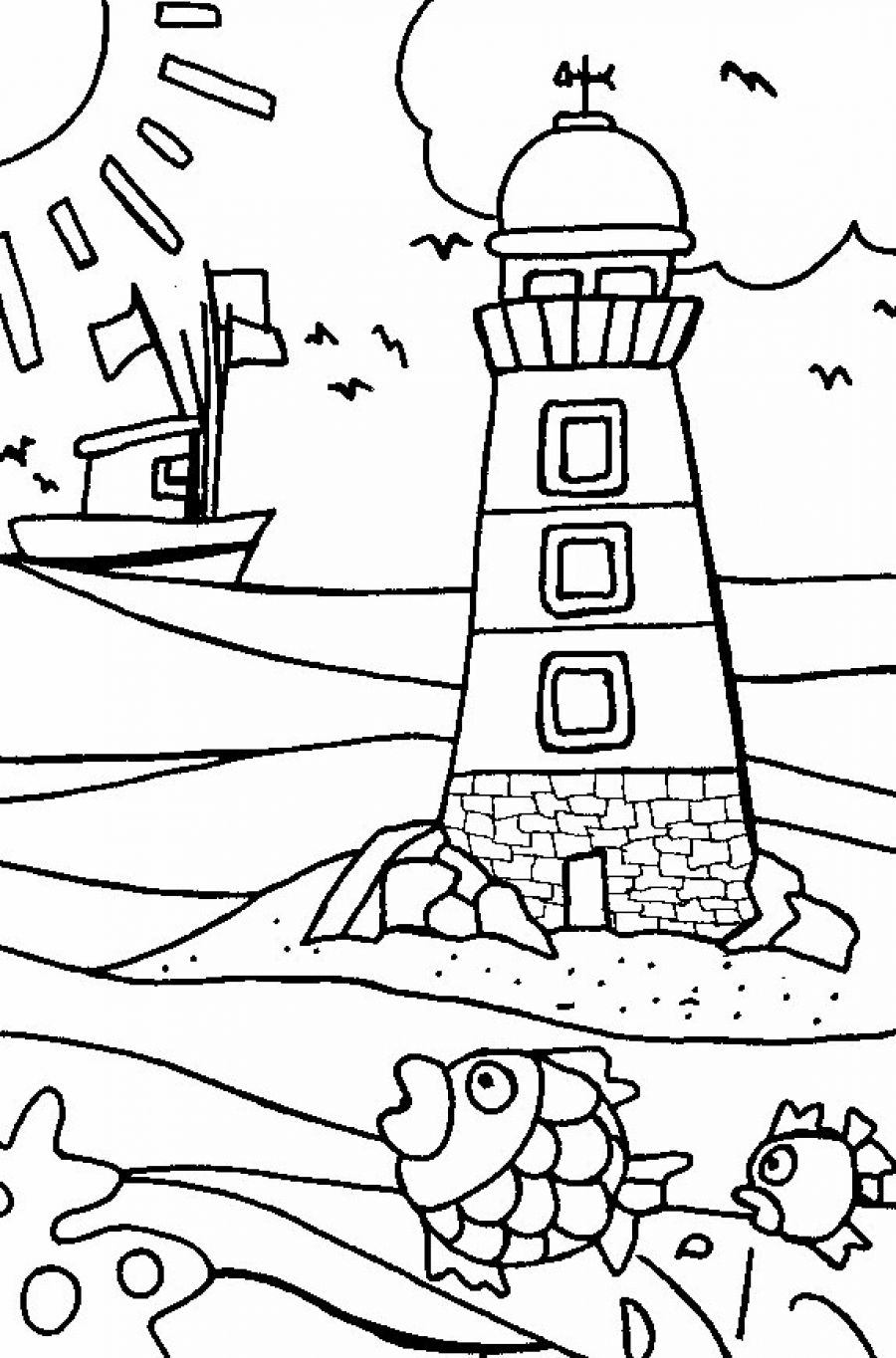 Beach Detailed Coloring Pages