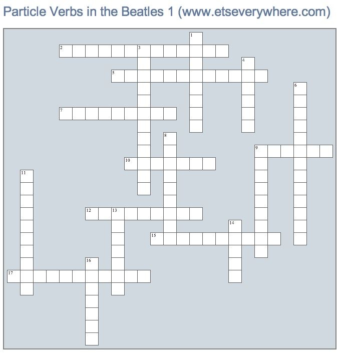 Beatles Crossword Puzzles Printable Printable Word Searches