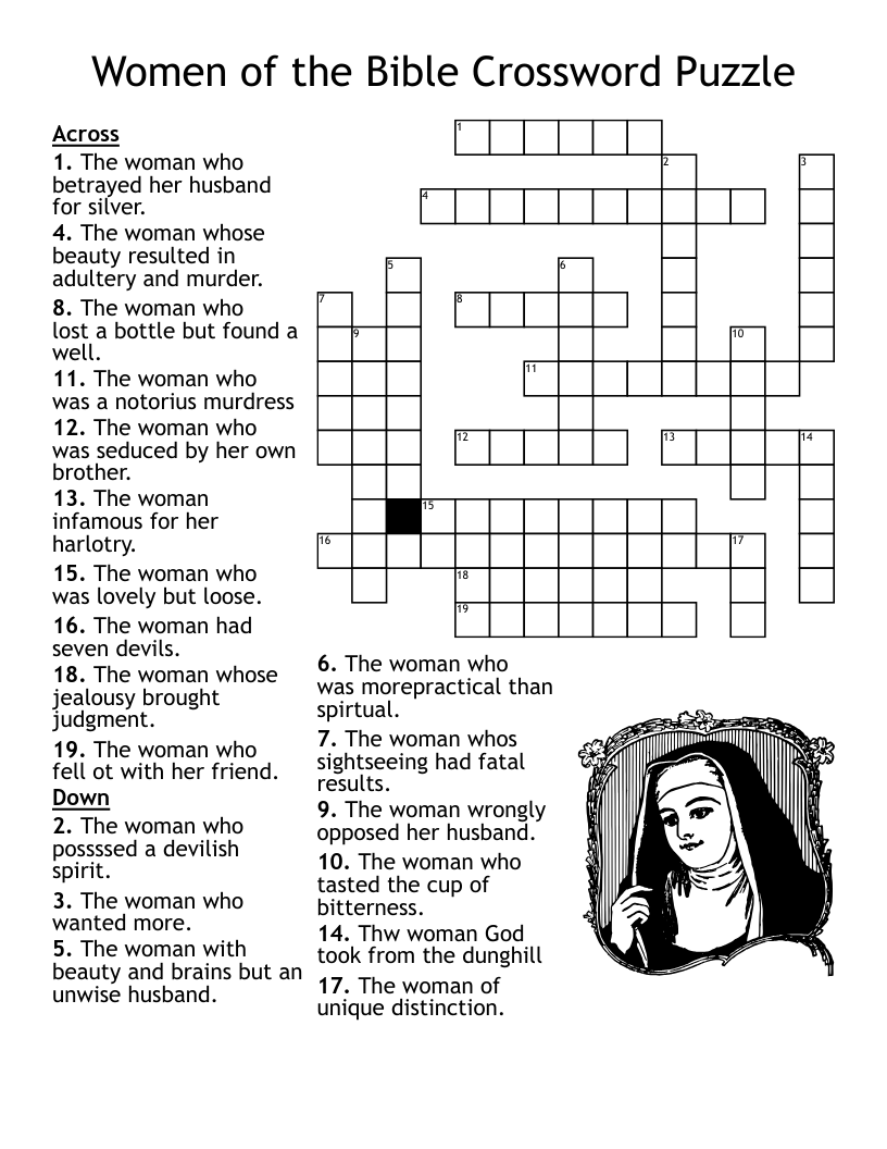 Bible Crossword Puzzle Printable
