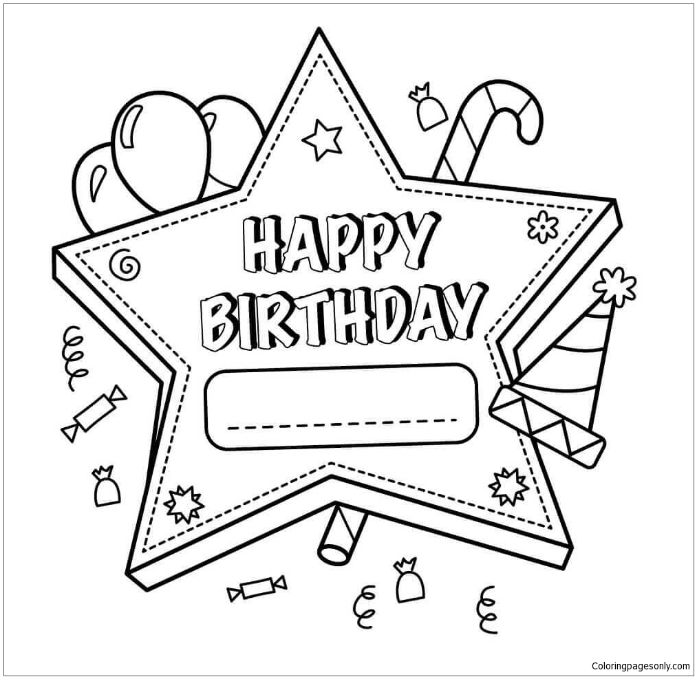Birthday Decorations Coloring Page Free Printable Coloring Pages
