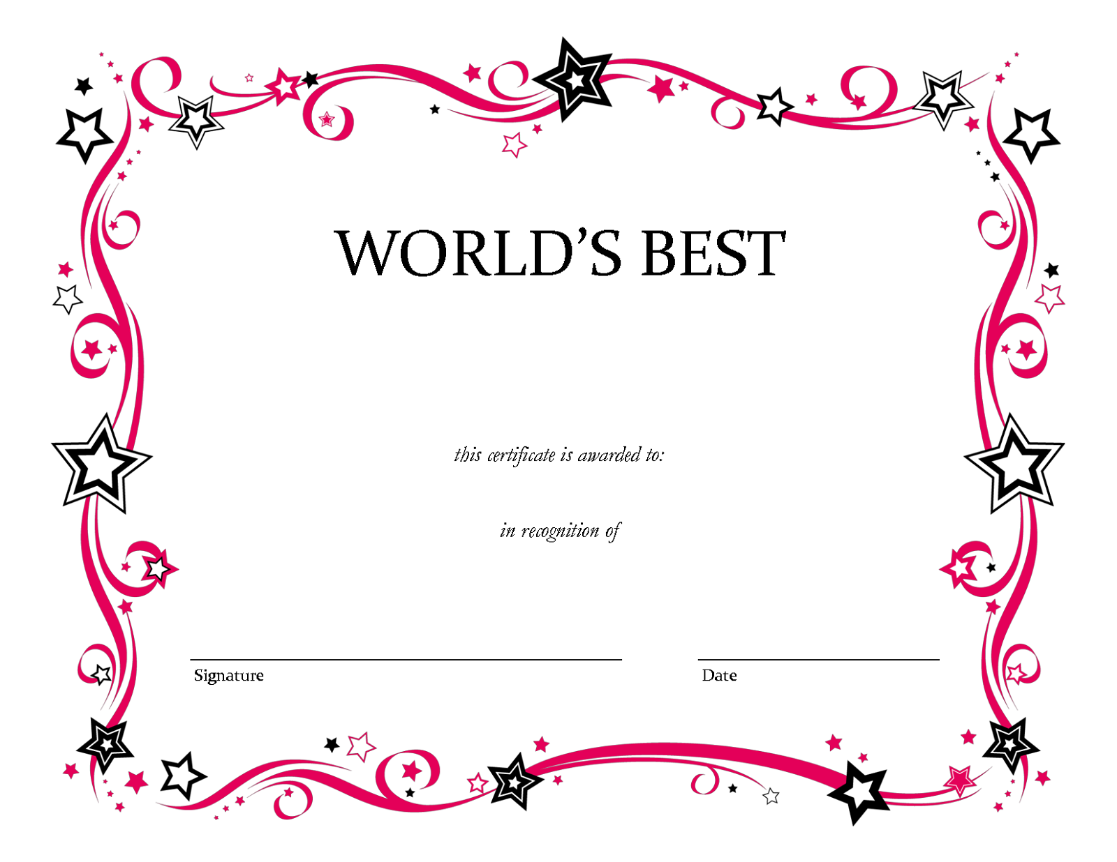 Blank Award Certificates Free Printable Free Printable Certificate