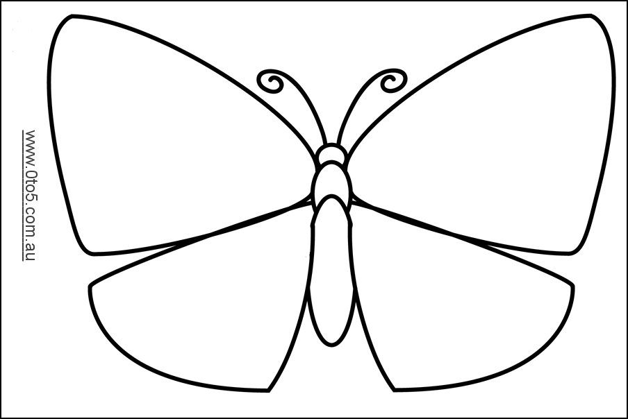 Blank Butterfly Template Coloring Home