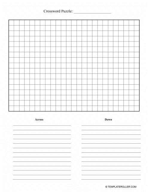 Blank Crossword Puzzle Template Download Fillable PDF Templateroller