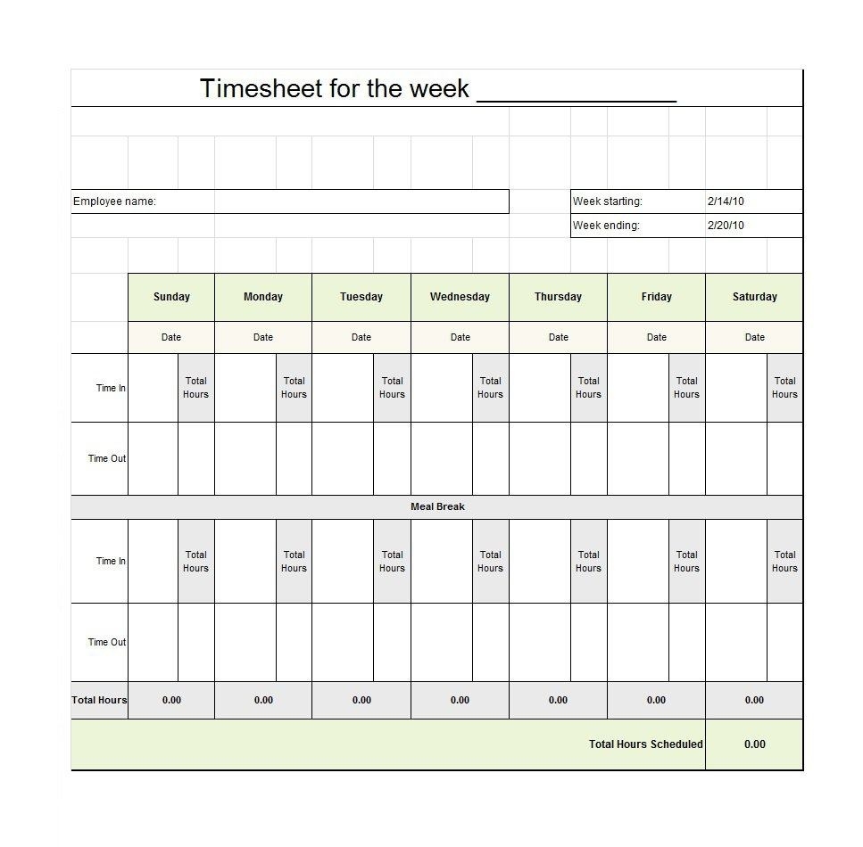 Blank Employee Timesheet Template Management Templates Timesheet 