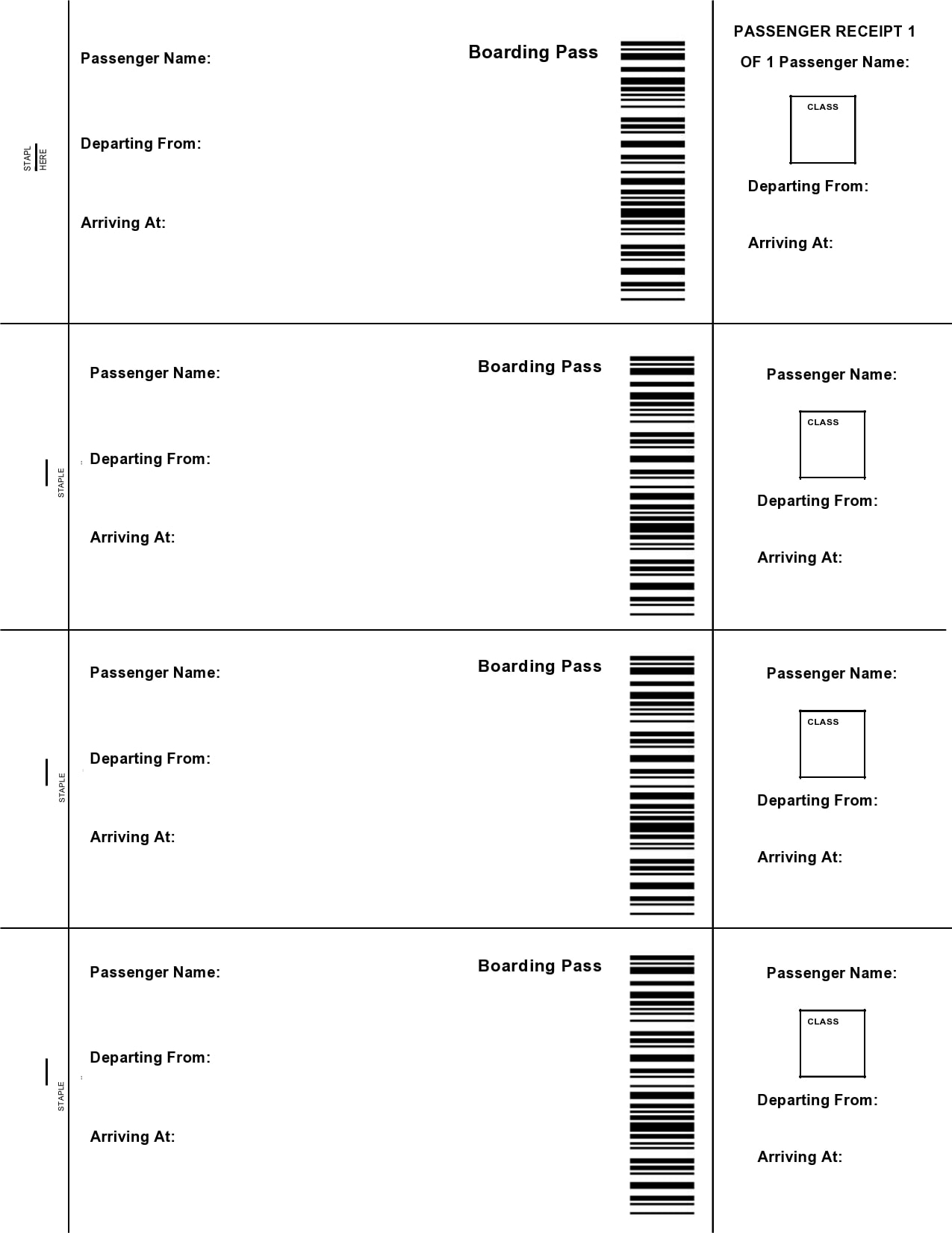 Blank Plane Ticket Template