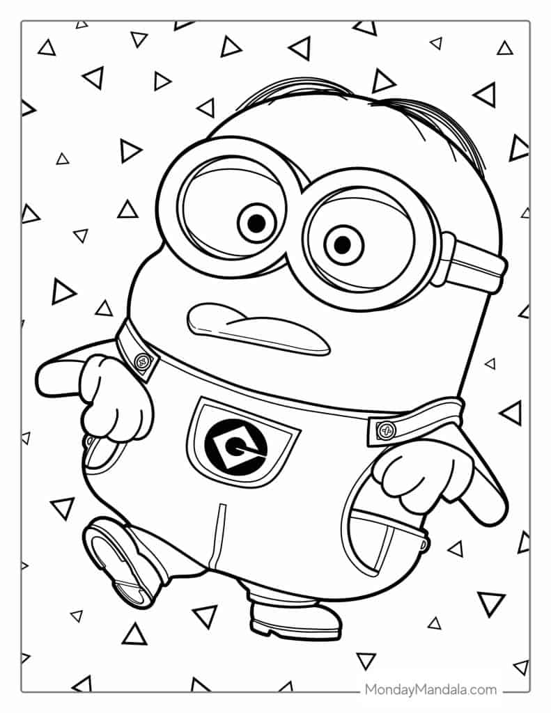 Bob The Minion Coloring Pages Coloring Nation