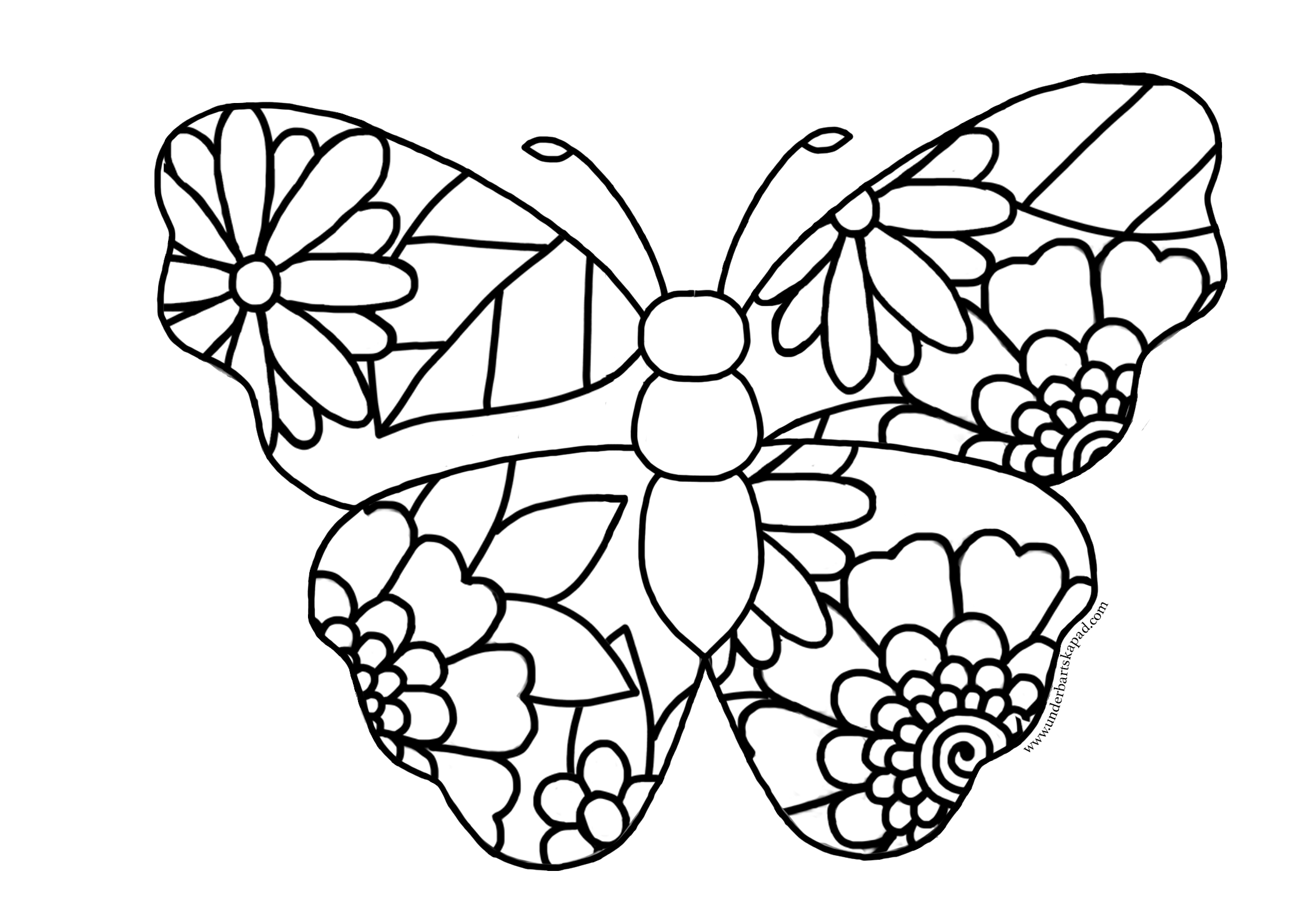 Butterfly And Flower Coloring Pages FREE Printable Underbart Skapad