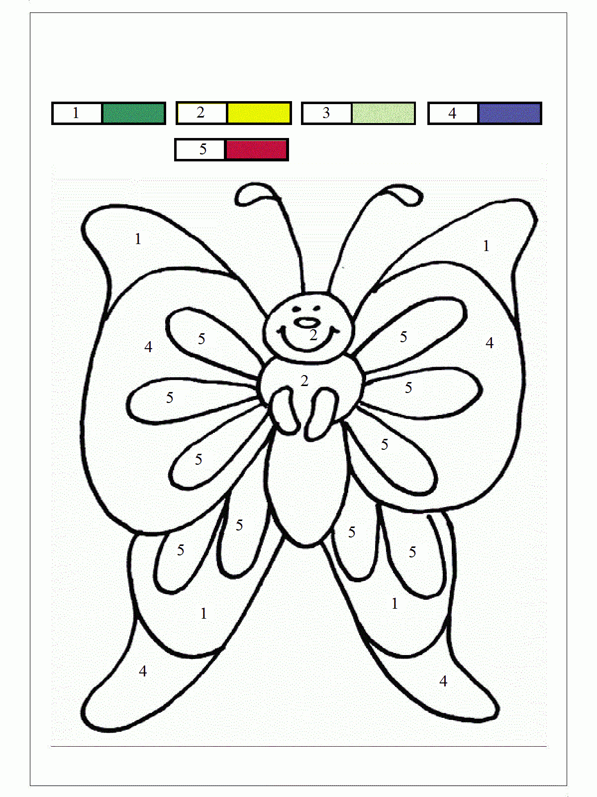 Butterfly Color By Number Coloring Home