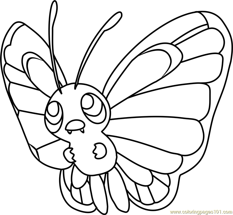 Butterfree Pokemon Coloring Page For Kids Free Pokemon Printable 