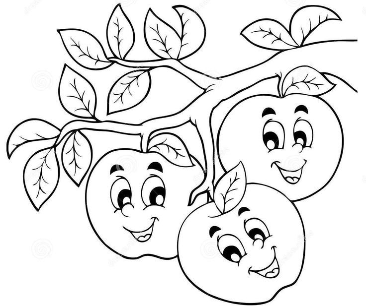 Cartoon Apples Coloring Page Free Printable Coloring Pages For Kids