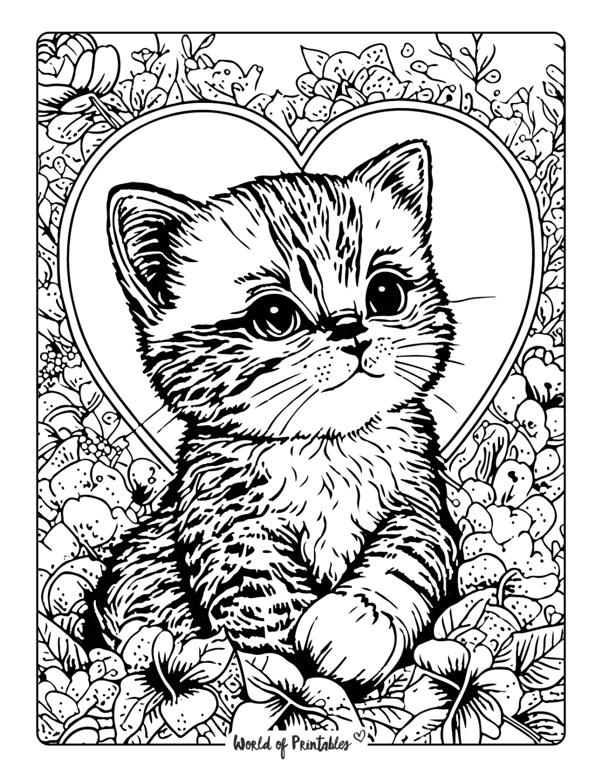 Cat Coloring Pages For Kids Adults World Of Printables