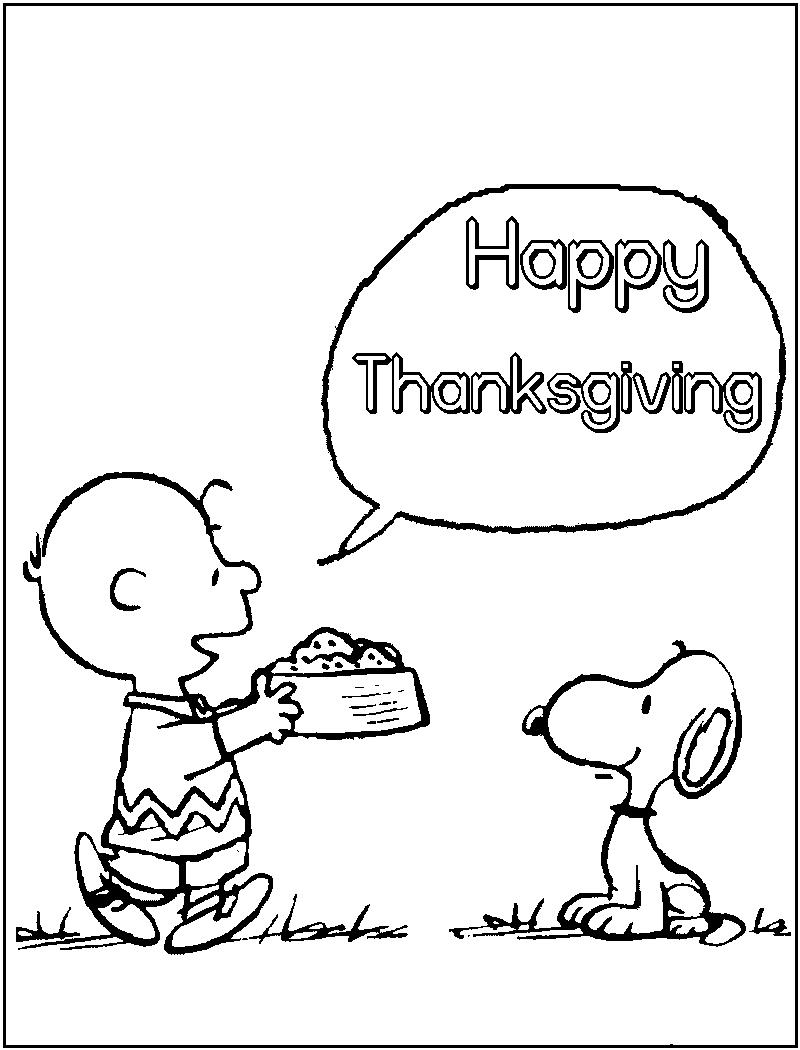 Charlie Brown Thanksgiving Coloring Pages Happy Thanksgiving Free