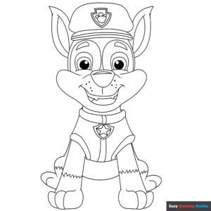 Chase From Paw Patrol Coloring Page Easy Drawing Guides