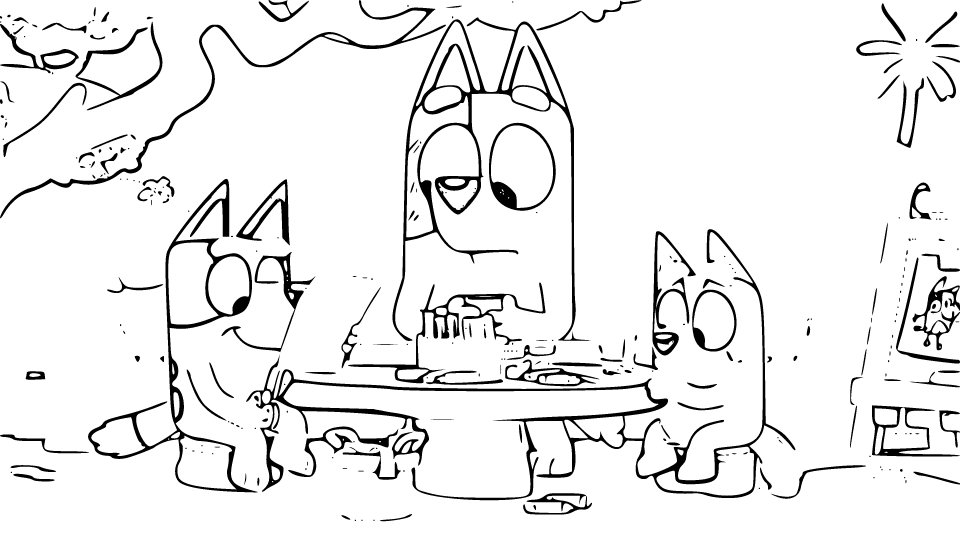 Chilli Bingo And Bluey Coloring Page Bluey 895 Coloringlive