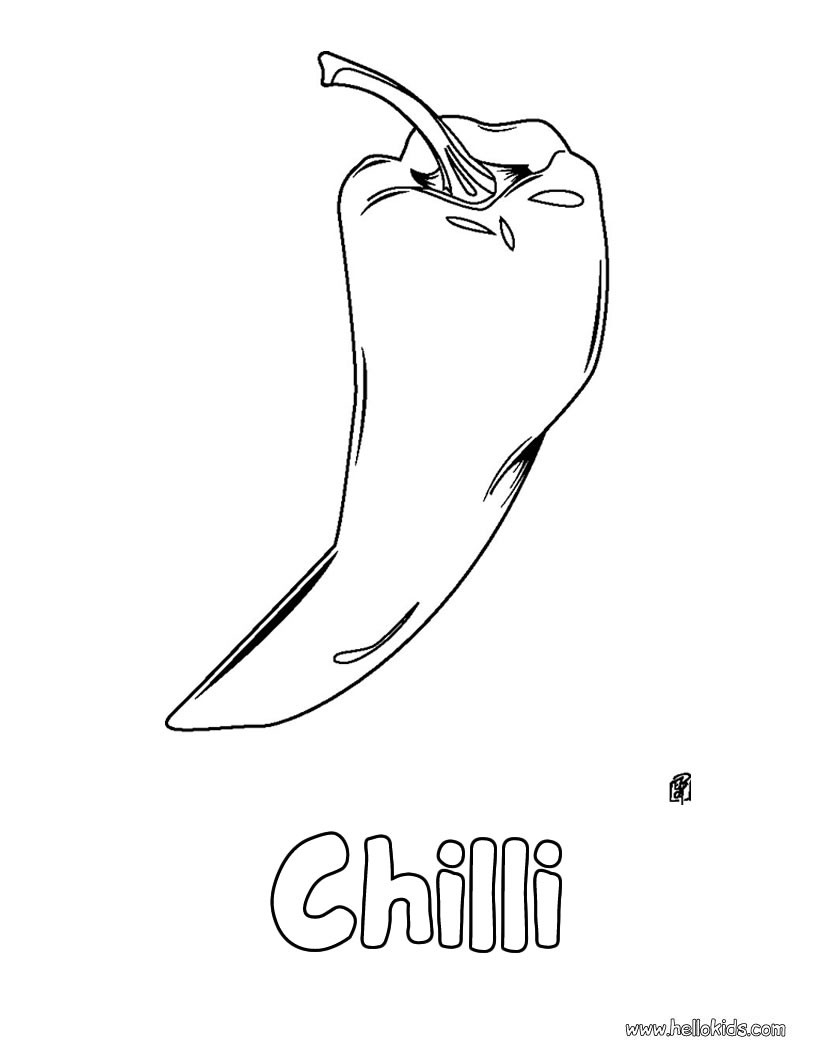 Chilli Coloring Pages Hellokids